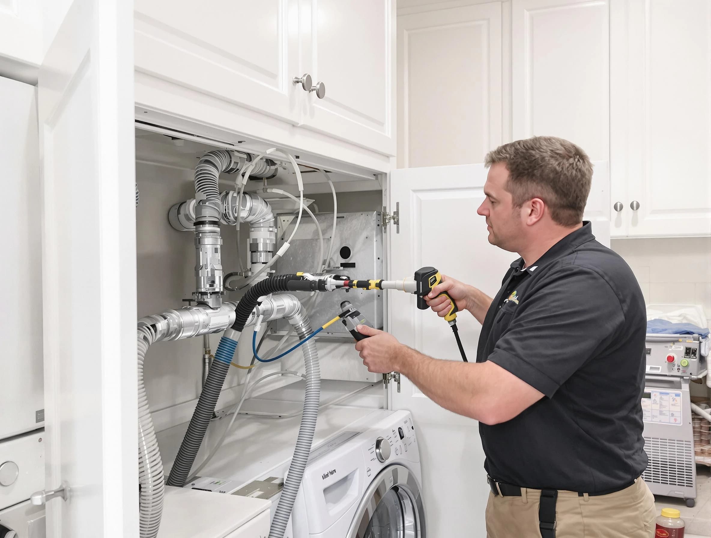 Glendale Dryer Vent Cleaning professional removing severe blockage from a clogged dryer vent in Glendale