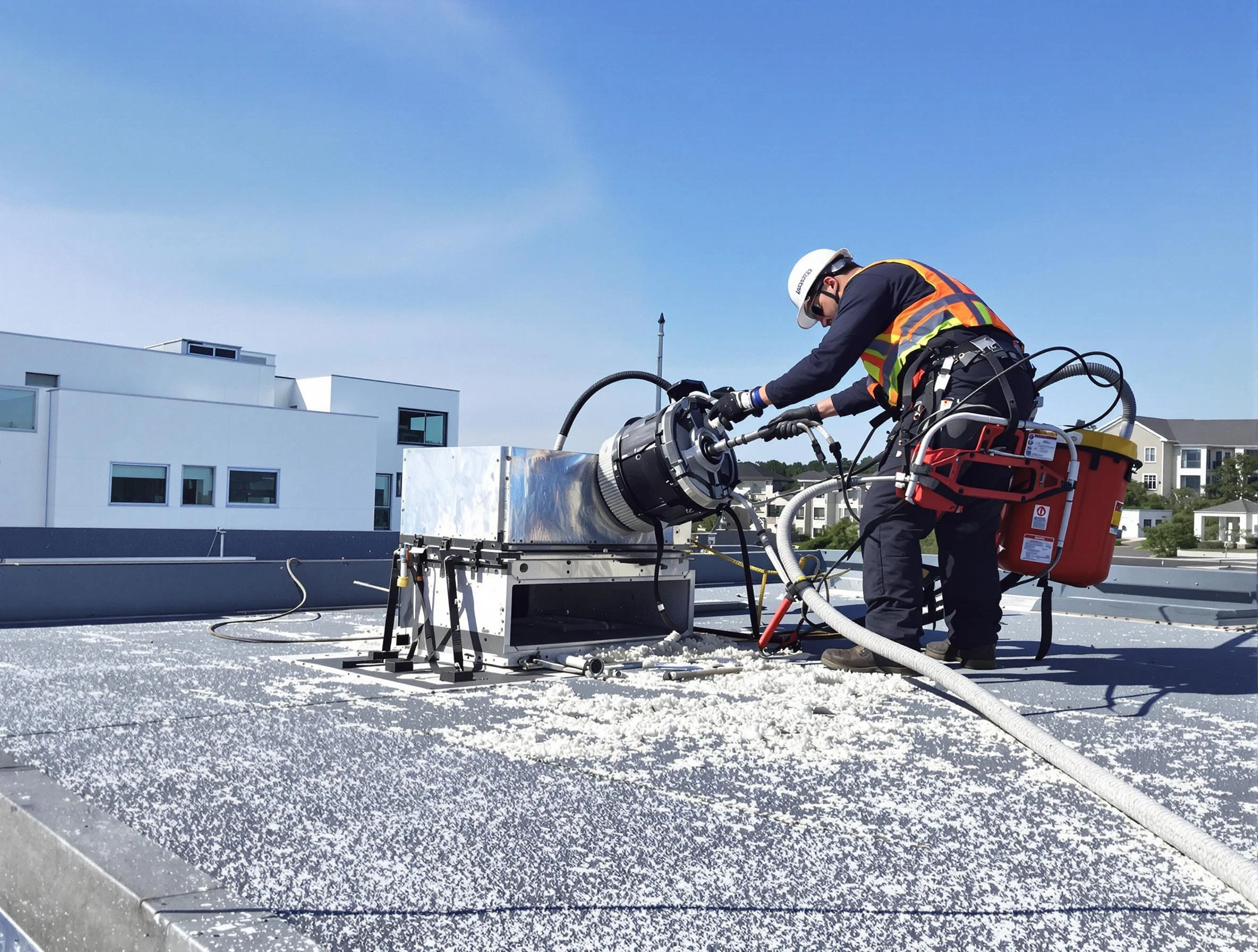 Cleaning Dryer Vent On Roof in Glendale
