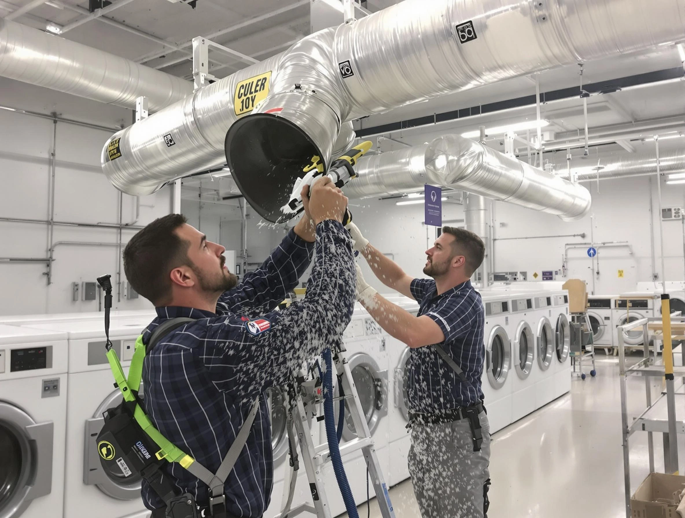 Glendale Dryer Vent Cleaning team performing large-scale commercial dryer vent cleaning in Glendale